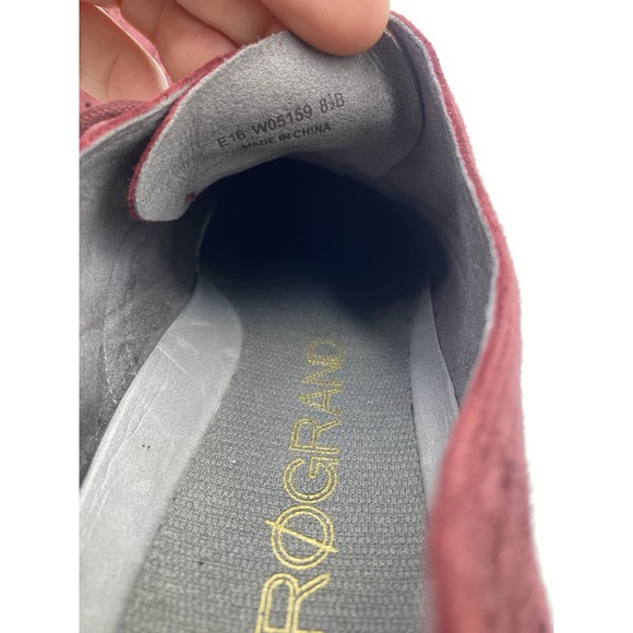 Cole Haan Women's Zerogrand Wingtip Suede Oxford Shoes Maroon Size 8.5 B - Picture 7 of 8